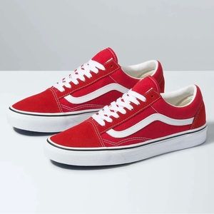 Last Act ! VANS Old Skool Women Red -VN0A4BV5JV6 Skateboard Sneakers